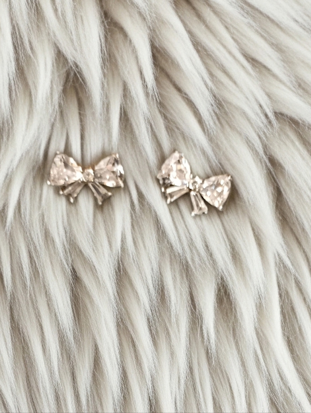 925S Crystal Bow Stud Earrings